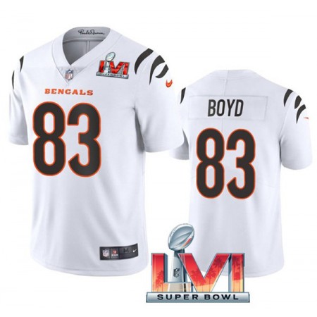 Camiseta Hombre NFL Cincinnati Bengals Tyler Boyd 83 Blanco 2022 Super Bowl LVI Vapor Limited